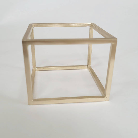 Cubism square modern brass cube bangle bracelet