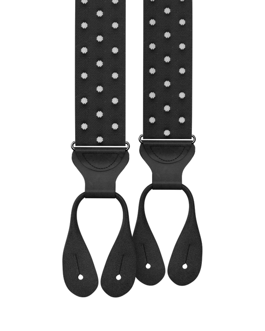 KK & Jay Supply Co. - Tibbett Spot Black Suspenders