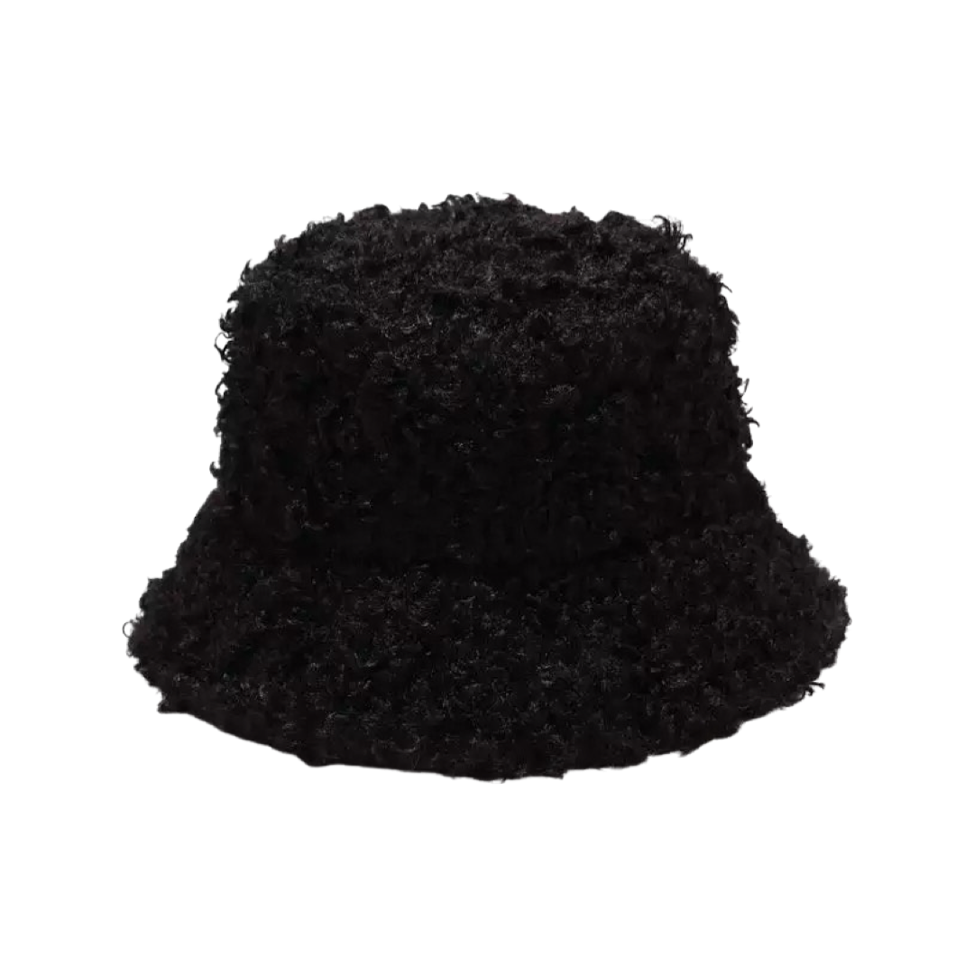 Jak & Fox - Faux Lambs Wool Bucket Hat in Black
