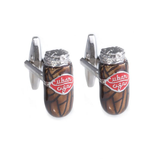Rhodium Plated Cigar Ash Cufflinks