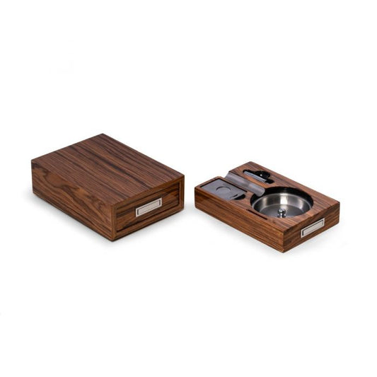 Cigar Ashtray/Cutter/Punch "Olive Wood" Color