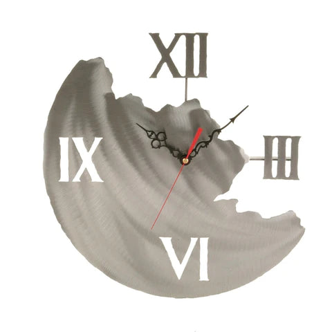Metal Roman Numeral Live Edge Art Deco Wall Clock